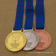 Médaille de sports en métal faite sur commande de vente supérieure de 2016, médaille courante, médaille de marathon en métal